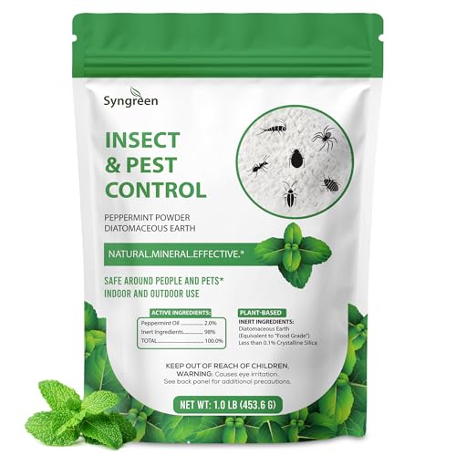 Syngreen Food Grade Diatomaceous Earth 1 Lb With Peppermint - Indoor/outdoor Family-Friendly