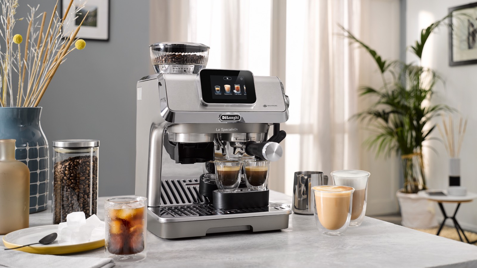 DeLonghi La Specialista coffee machine on kitchen worktop