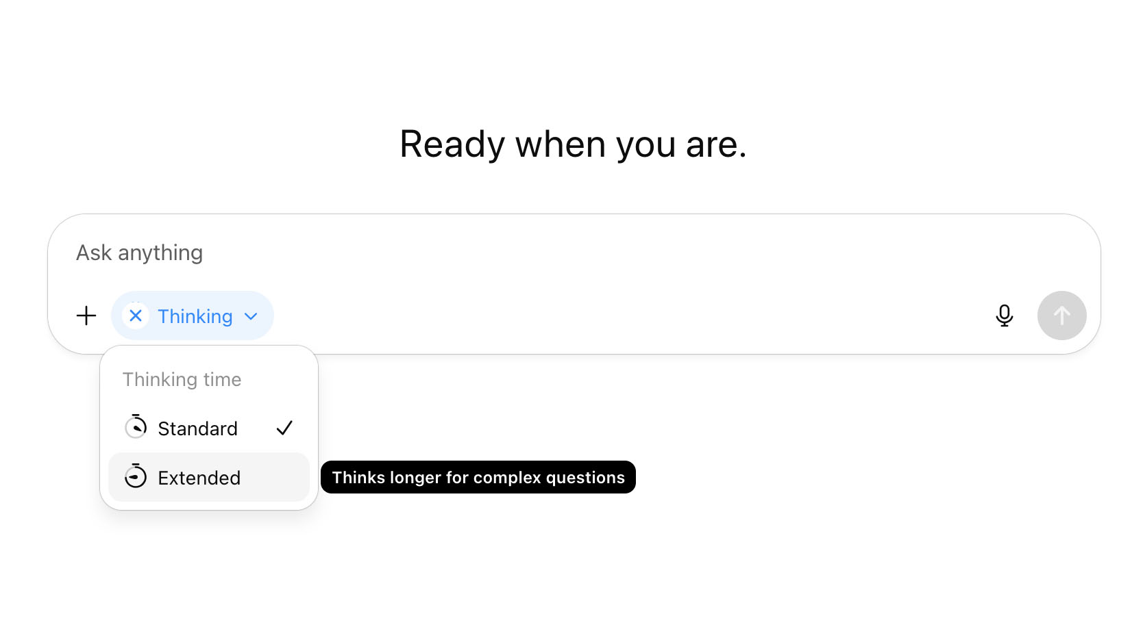 ChatGPT Thinking options