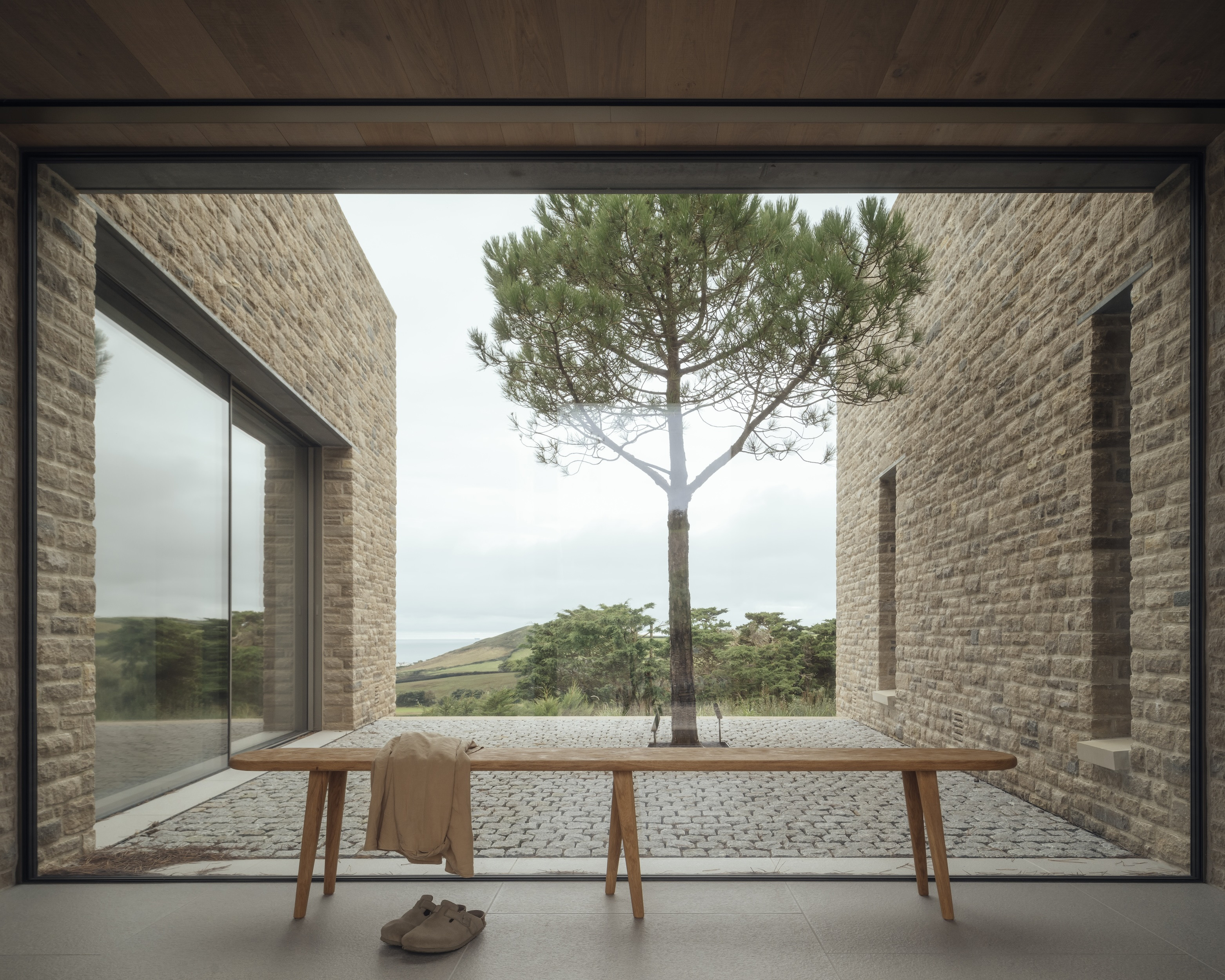 An internal courtyard brings light into the plan