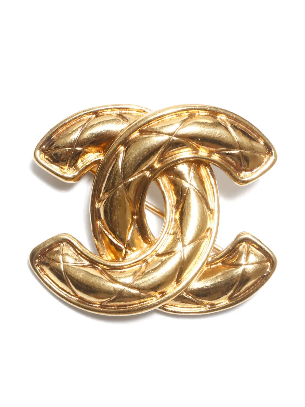 1990s Cc Matelassé Brooch | One Size