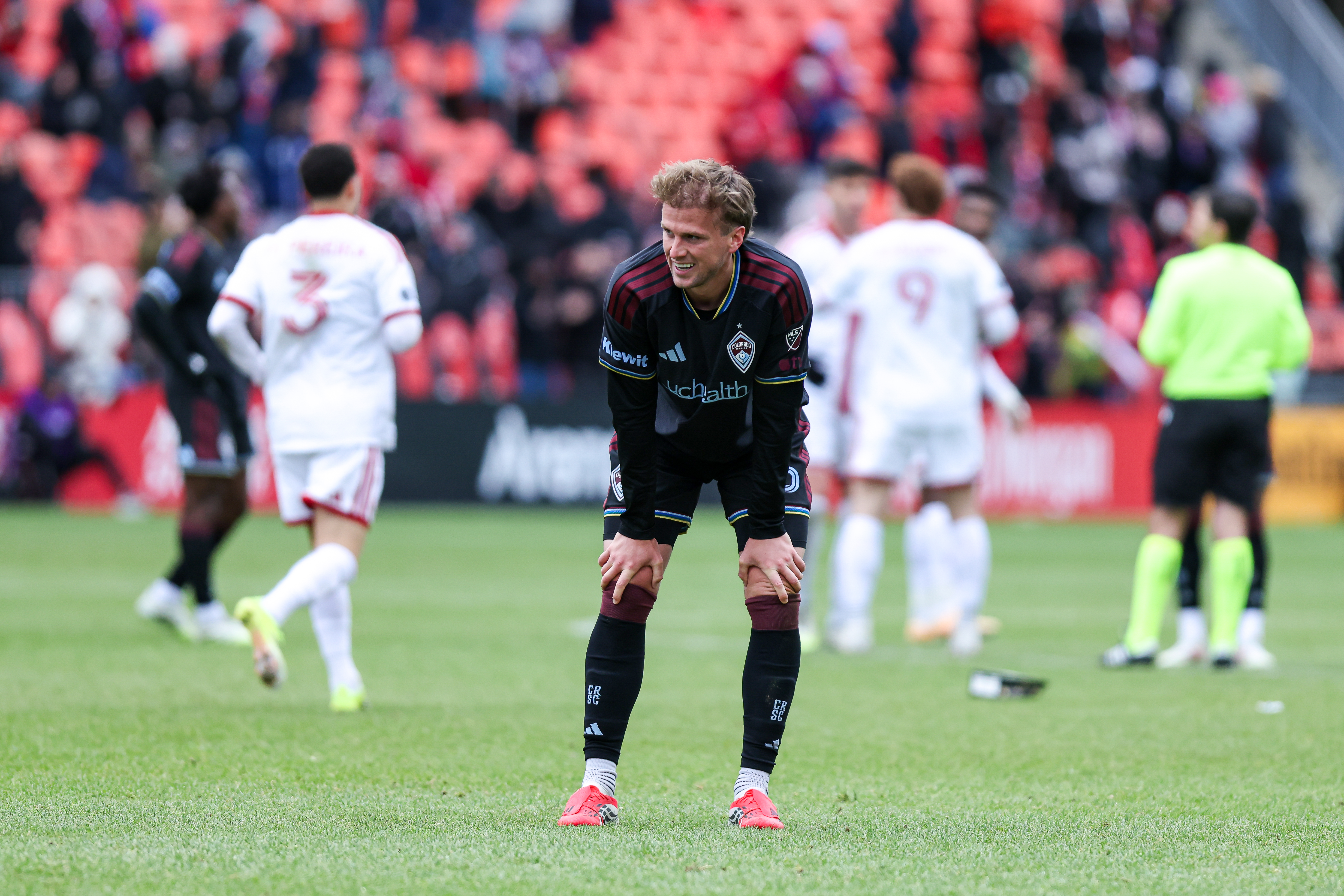 Rob Holding for the Colorado Rapids, appears dejected after Major League Soccer game against Toronto FC at BMO Field in Toronto on April 4, 2026. (Photo by Indrawan Kumala/NurPhoto via Getty Images)