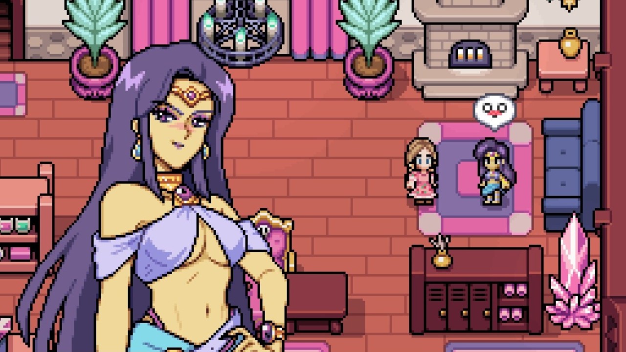 Fields of Mistria - Juniper blushes while confessing her feelings to the main character in her room