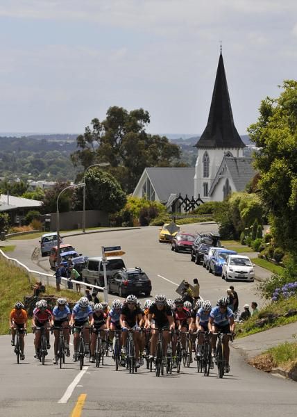 Riders tackle the climb up Dyers Pass Rd for the first time.