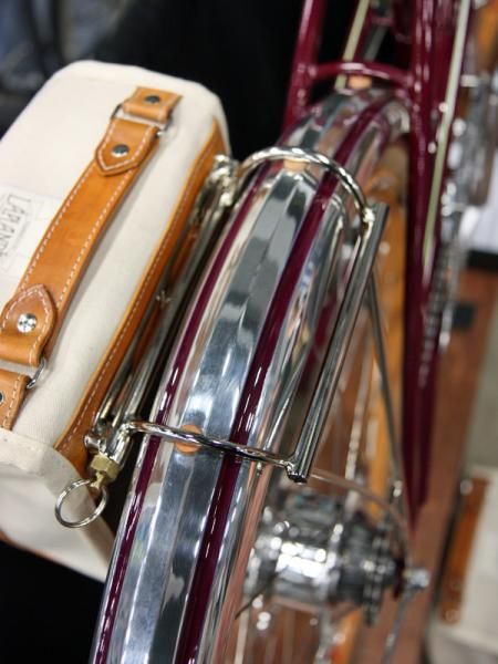 The fenders attach to the frame but also to the rear rack with hidden hardware and leather washers.