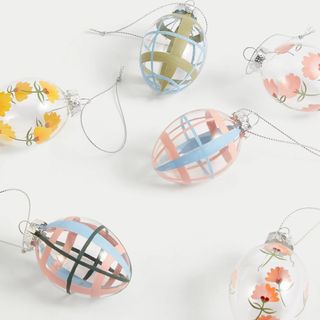 6pk Mini Glass Hanging Egg Decorations