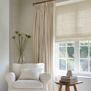 Linen roman blinds and curtains