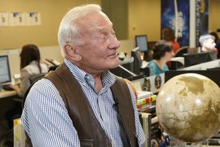Buzz Aldrin, the second human to set foot on the moon, talked about his new book "Mission to Mars: My Vision for Space Exploration" with SPACE.com managing editor Tariq Malik on May 6, 2013.