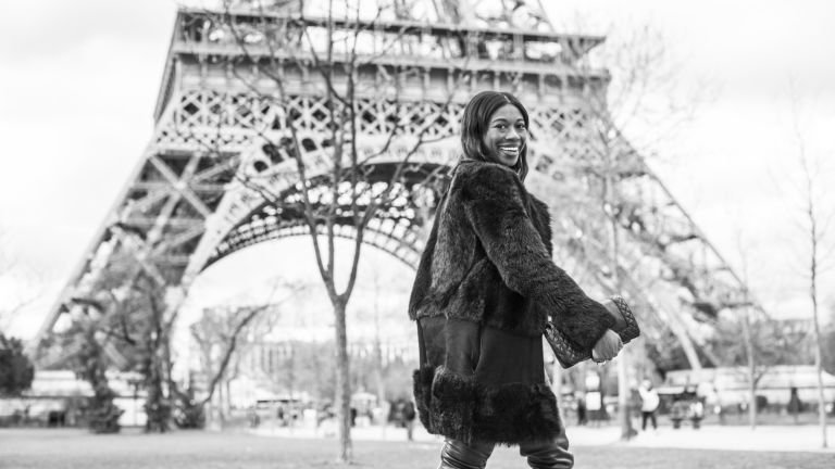 Umindi Francis in Front of the Eiffel Tower