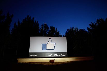 A 'like' sign stands at the entrance of Facebook headquarters May 18, 2012 in Menlo Park, California. 