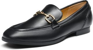 Damen Bruno Marc Penny Loafers Slip on Flats Bequeme Schuhe, Schwarz, Größe 8, Sbls2346w