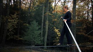 Philippe Petit practices in Man on Wire