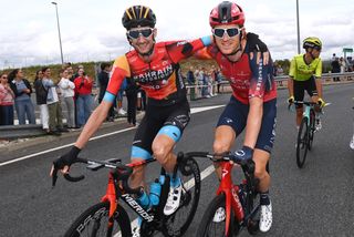 Geraint Thomas and Wout Poels on stage 21 of the 2023 Vuelta a Espana