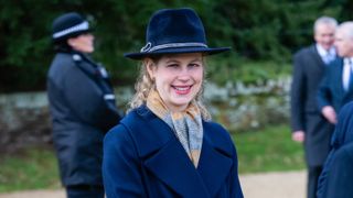 Lady Louise Windsor attends the Christmas Morning Service at Sandringham Church