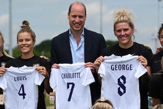 Prince William met the Lionesses earlier on in the competition and is now cheering them on in the finals