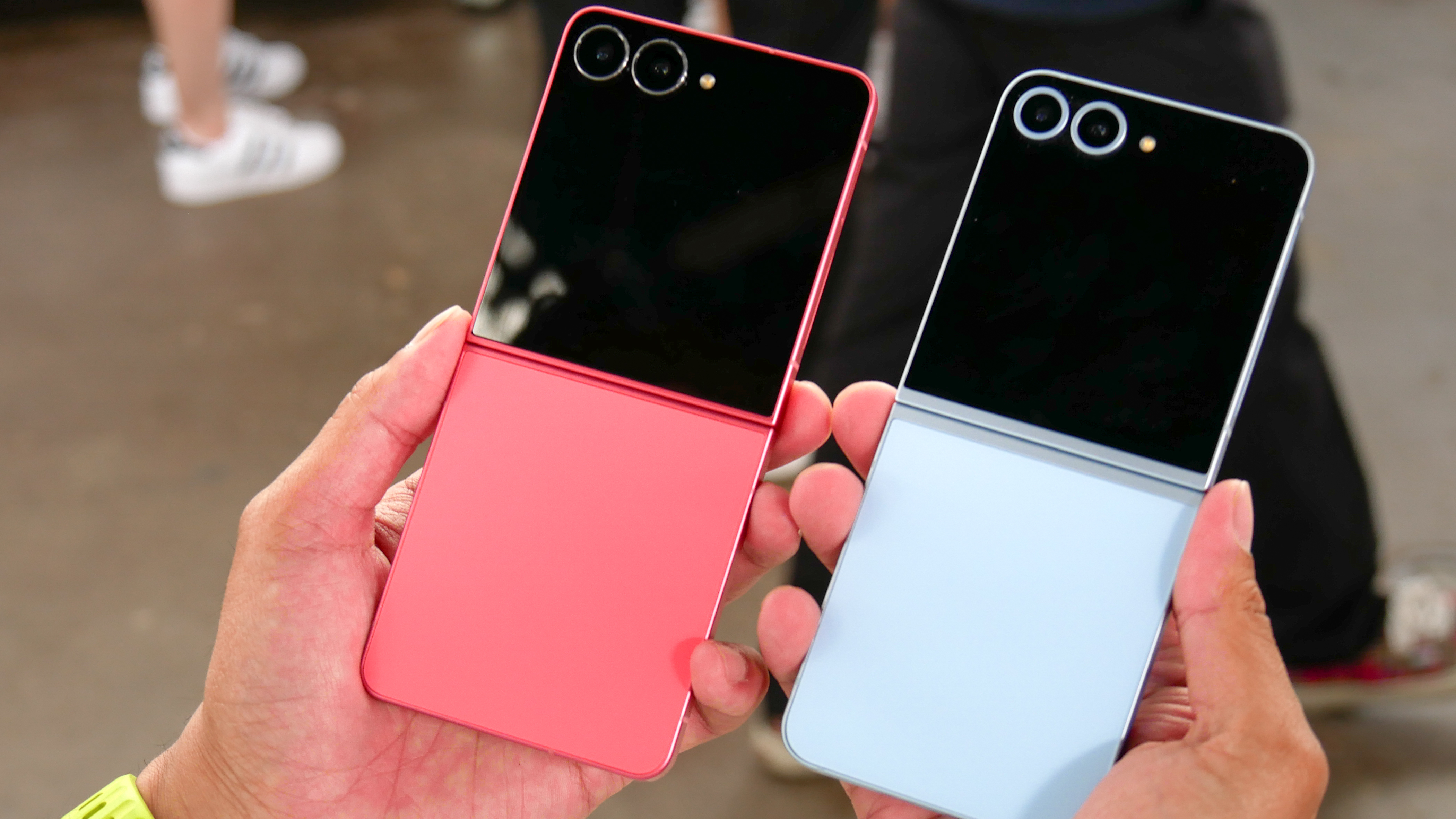 Samsung Galaxy Z Flip 7 held in the hand.