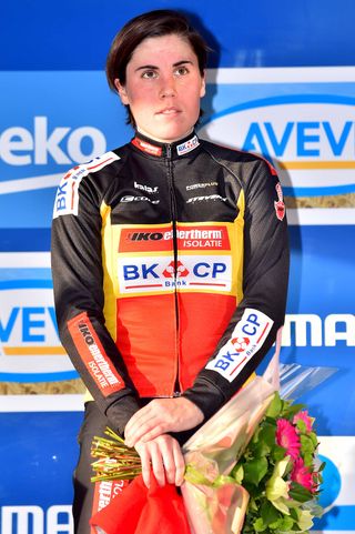 Sanne Cant on the podium