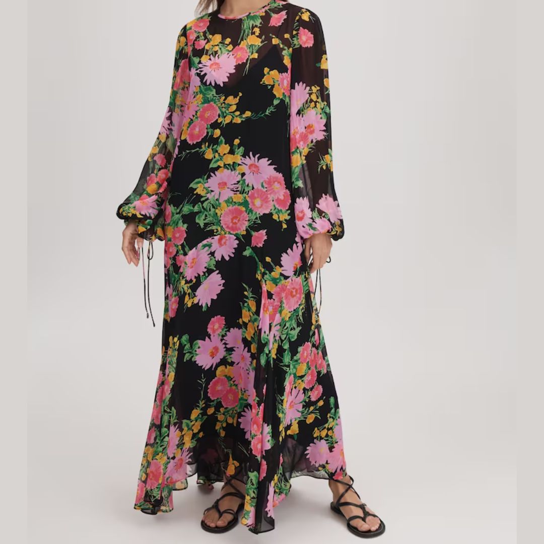 Reiss Florere Asymmetric Maxi Dress