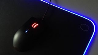 A mousepad with RGB lighting