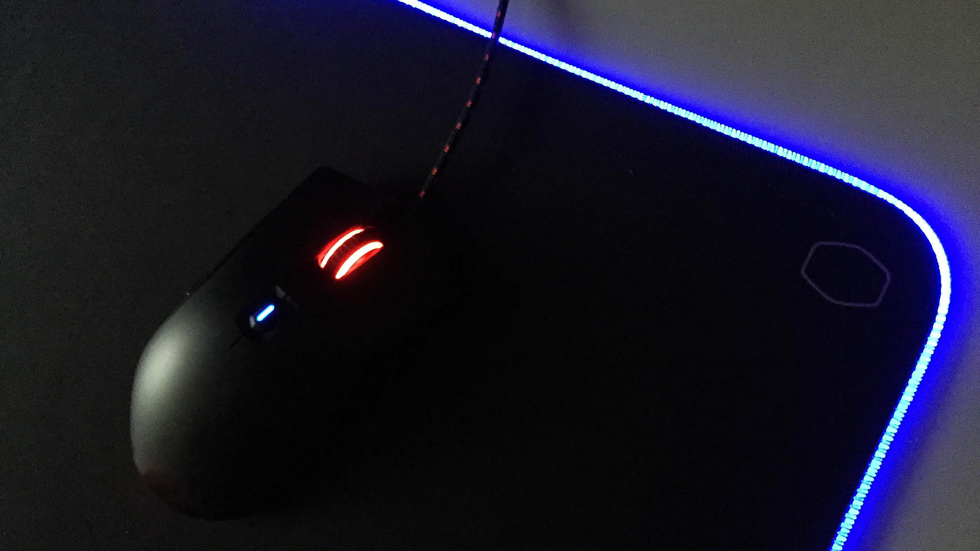 A mousepad with RGB lighting