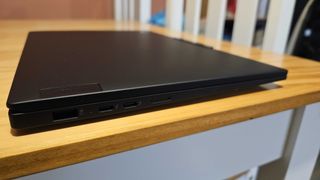 The Lenovo ThinkPad X1 Carbon Gen 12 on a desk