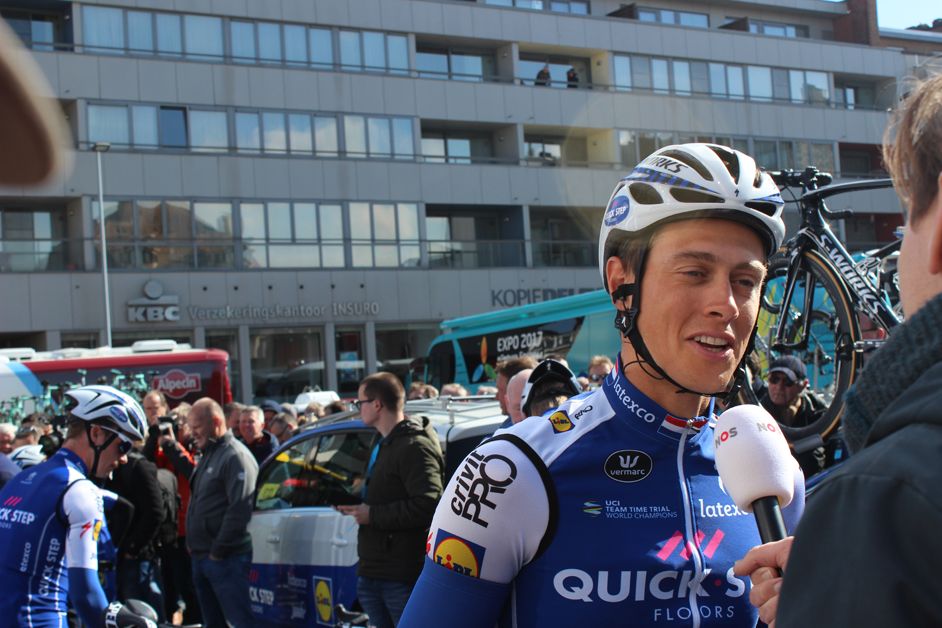 Niki Terpstra speaks to the media ahead of the race
