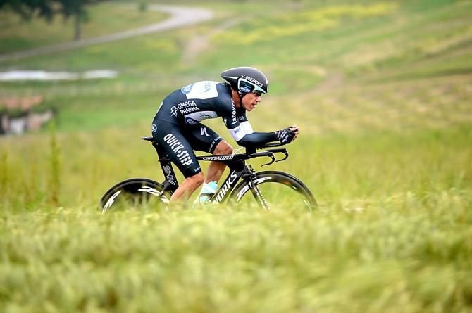 Rigoberto Uran (Omega Pharma-Quickstep) slaying the stage 12 time trial at the Giro d'Italia