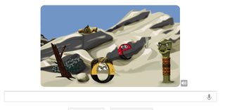 The Sept. 7, 2012 Google Doodle allows visitors to fire at Gorn, an alien species from the Star Trek television series that first premiered 46 years ago today.