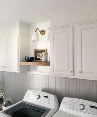 Completed laundry room cabinets