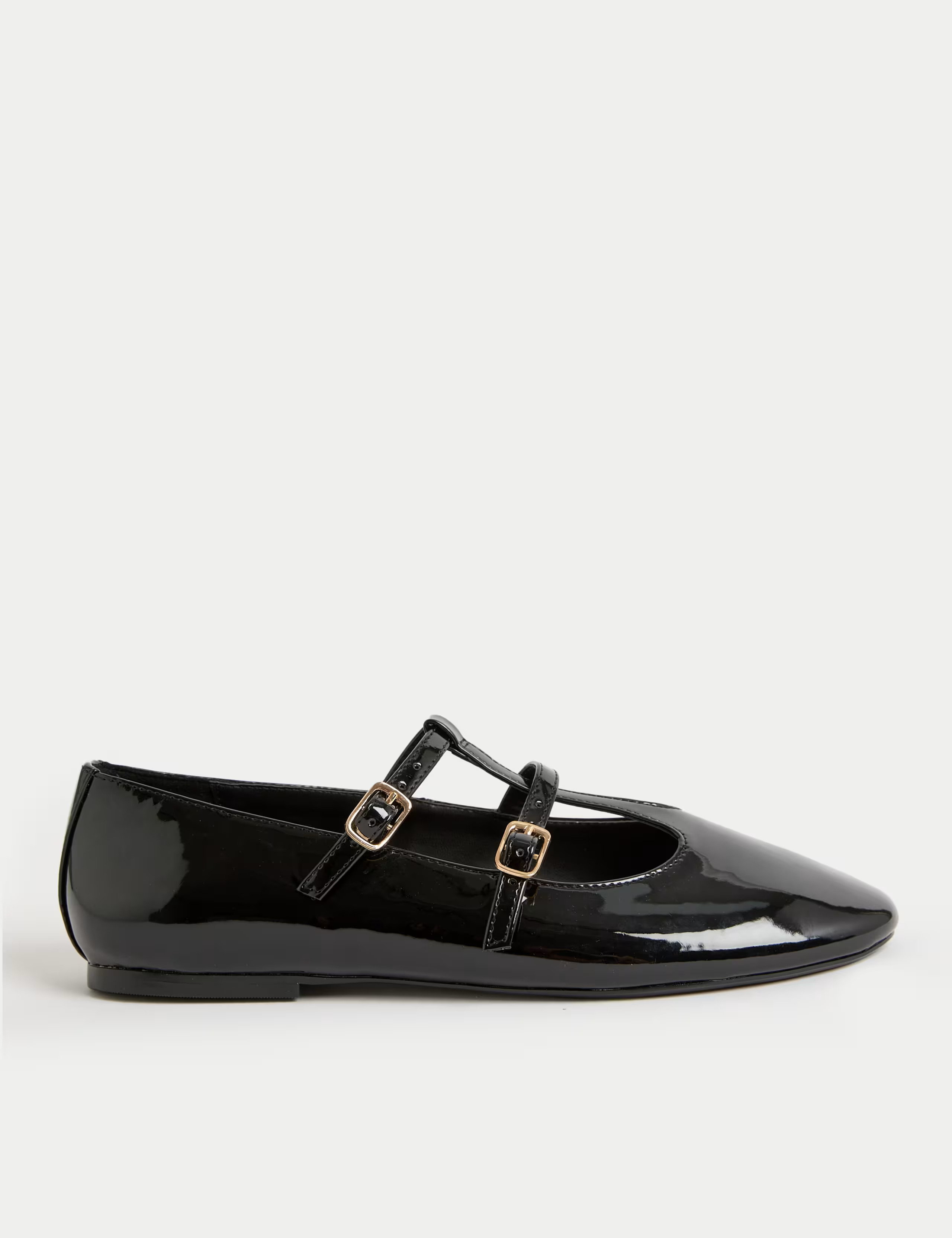 Patent Strappy Flat Mary Jane Ballet Pumps