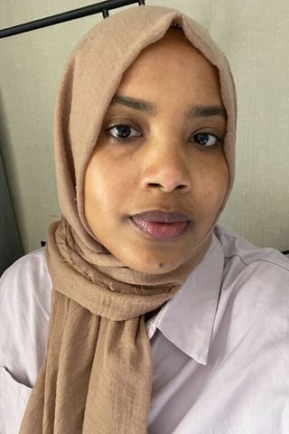 Beauty journalist Zeynab Mohamed before applying Nars Light Reflecting Foundation