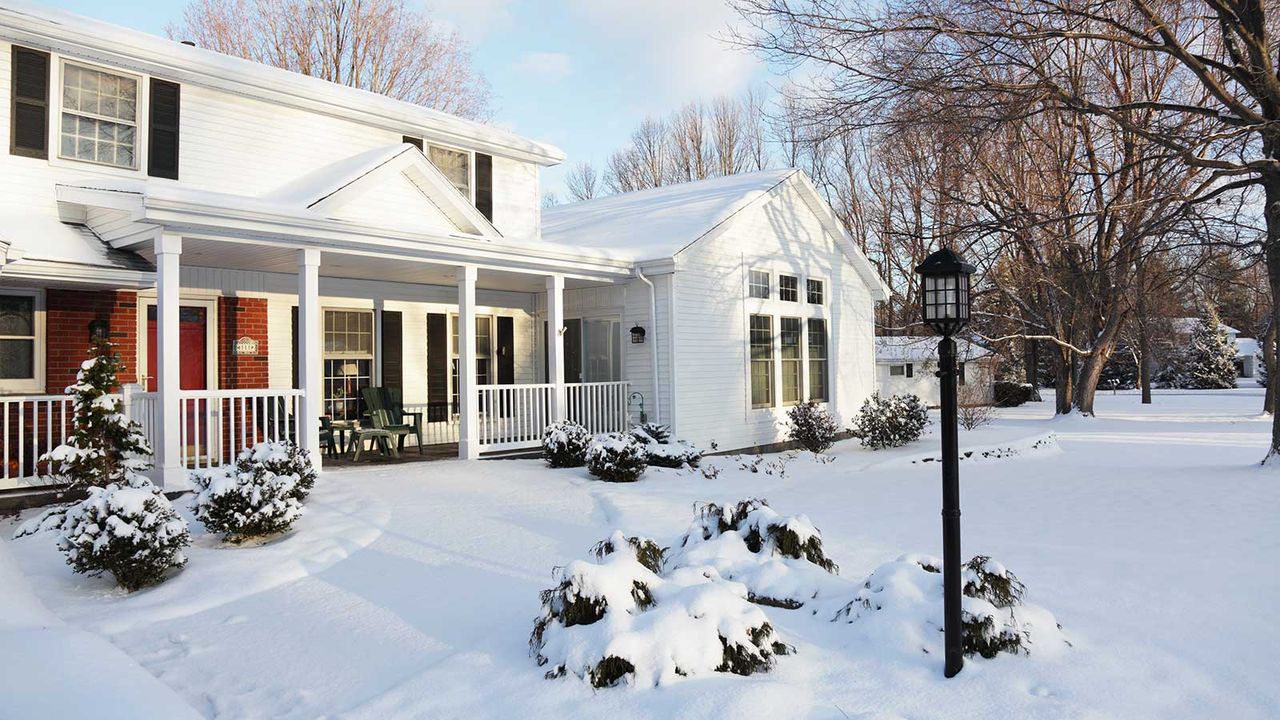 snowy front yard