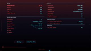 ROG Ally X Cyberpunk 2077 Steam Deck graphics benchmark.