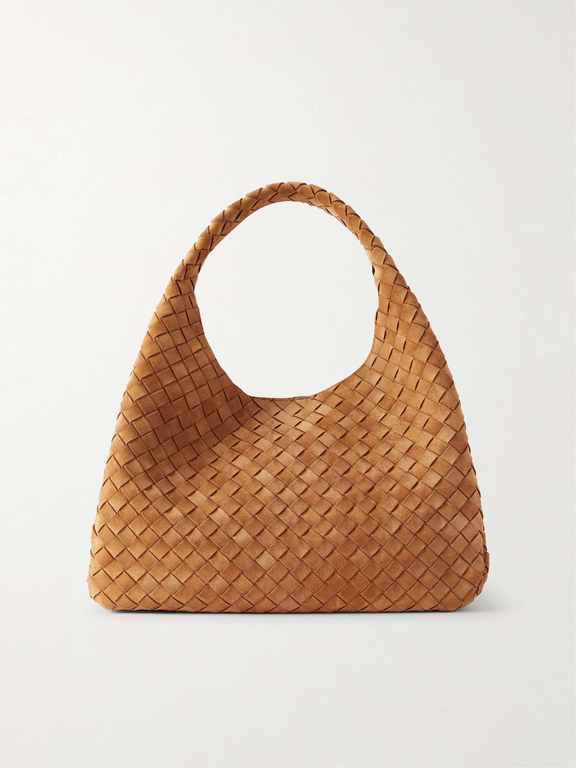 Campana Large Intrecciato Suede Shoulder Bag