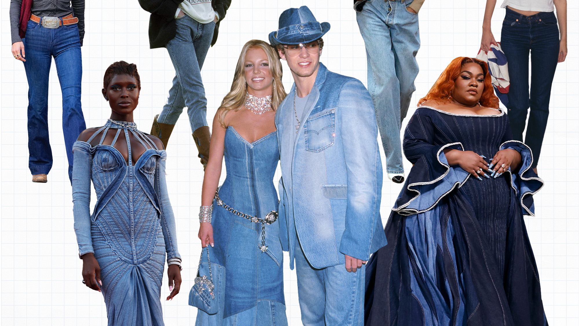 An image of the most iconic denim outfits of all time. 