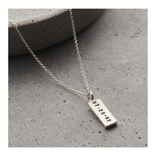 Silver personalised necklace and name tag 