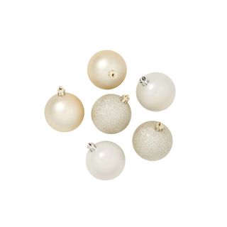 Round Christmas Tree Ornament Set in champagne in a variety of finishes