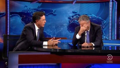 Stephen Colbert surprises Jon Stewart with gratitude