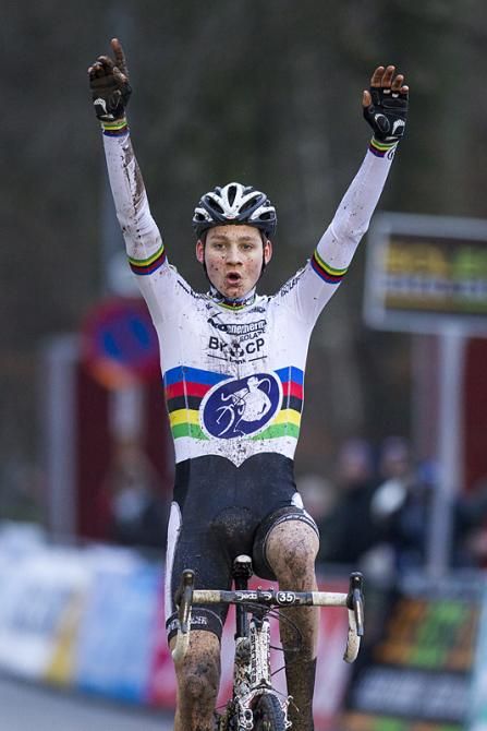 Junior world champion Mathieu van der Poel continued his winning streak in Diegem