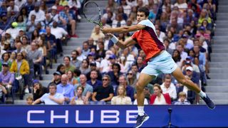 Carlos Alcaraz during the men's finals of the 2022 US Open