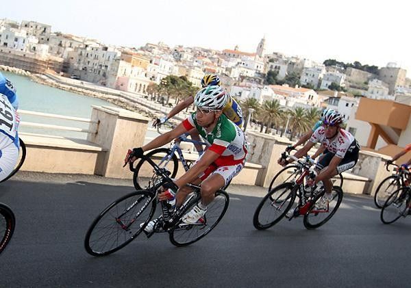 Italian Champion Giovanni Visconti (Quick Step) rides in the escape group.