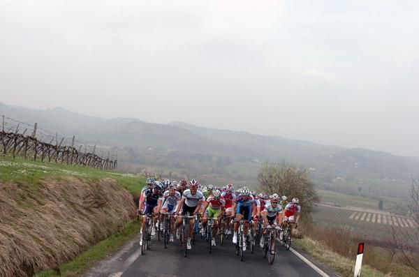 The Coppi e Bartali peloton in action during stage two.