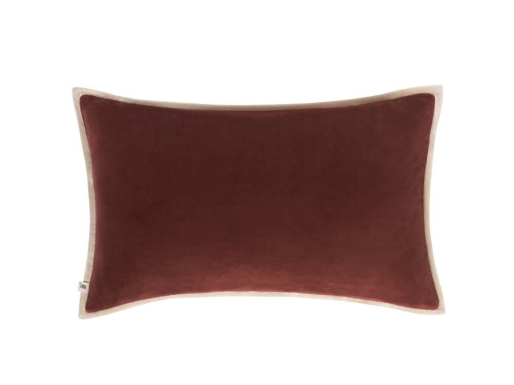 Bordy Edge Velvet Cushion - 40cm X 66cm - Brown