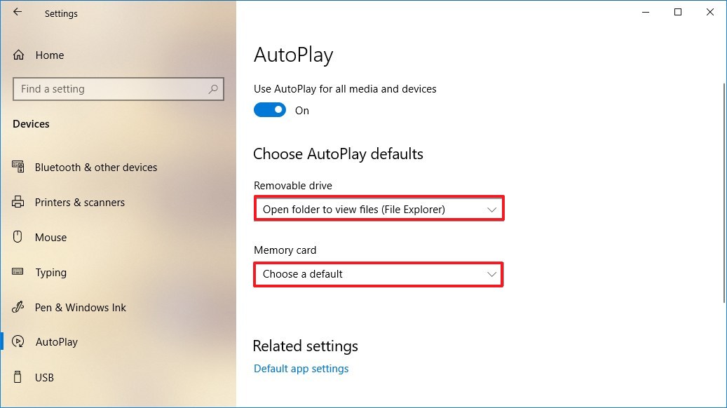 How to manage AutoPlay settings for USB drives and Memory cards on ...