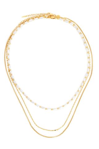 pearls and gold choker and chain necklace gold jewellery
