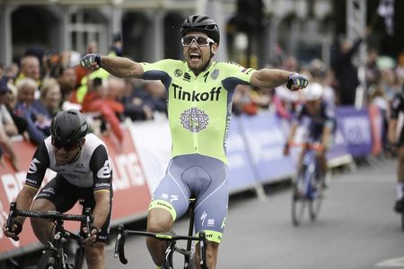 Adam Blythe (Tinkoff) celebrates his win