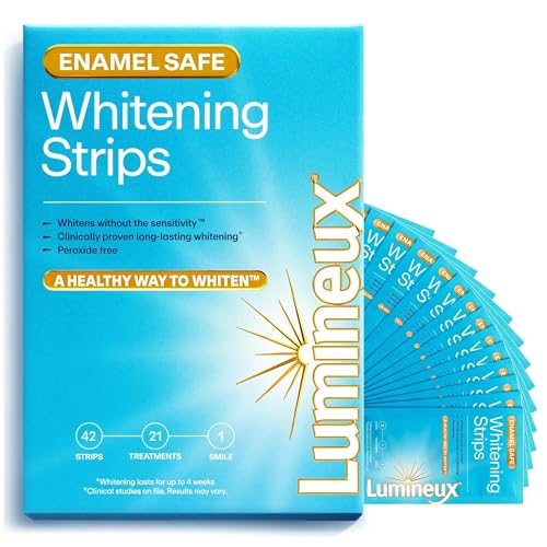 Luminex Teeth Whitening Strips - 21 Treatments (3 Months) - Peroxide Free - Enamel Safe to Whiten Teeth - Whitening Without Sensitivity - Dentist Formulated - Sensitivity