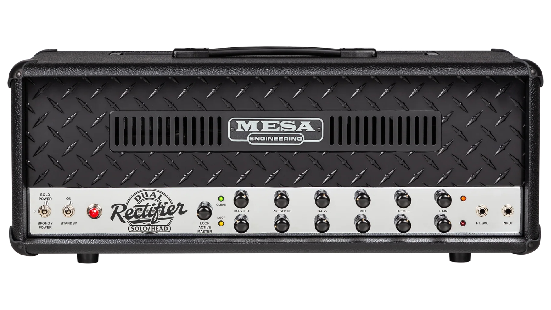 A Mesa/Boogie 90s Dual Rectifier tube amp head