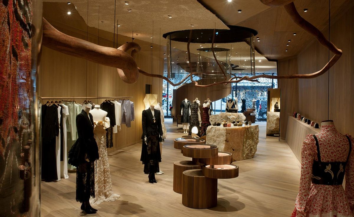 The Alexander McQueen flagship store features a study space for students