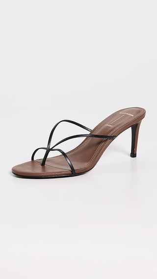 Black Suede Studio Jade Sandals 65mm